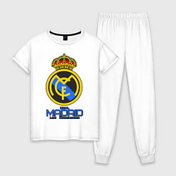 Пижама хлопковая женская Real Madrid, цвет: белый