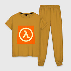 Пижама хлопковая женская Half-Life, цвет: горчичный