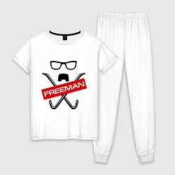 Пижама хлопковая женская Freeman Pack, цвет: белый