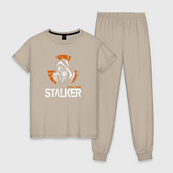 Пижама хлопковая женская STALKER: Online, цвет: миндальный