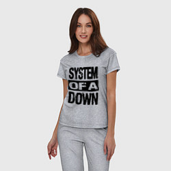 Пижама хлопковая женская System Of A Down, цвет: меланж — фото 2