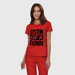 Пижама хлопковая женская System Of A Down, цвет: красный — фото 2