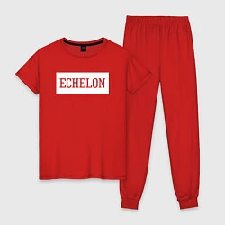 Пижама хлопковая женская 30 STM: Echelon, цвет: красный