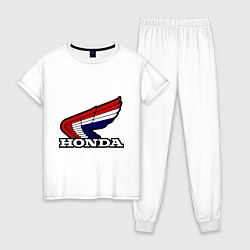 Пижама хлопковая женская Honda, цвет: белый