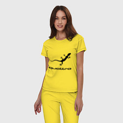 Пижама хлопковая женская Audi quattro, цвет: желтый — фото 2