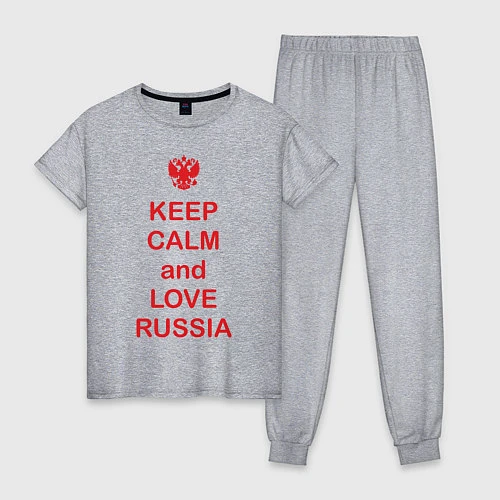 Женская пижама Keep Calm & Love Russia / Меланж – фото 1