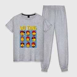 Пижама хлопковая женская Wu-Tang Clan Faces, цвет: меланж