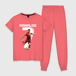 Пижама хлопковая женская Ronaldo 07, цвет: коралловый