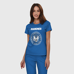 Пижама хлопковая женская Ramones цвета синий — фото 2