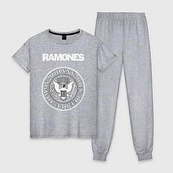 Пижама хлопковая женская Ramones, цвет: меланж