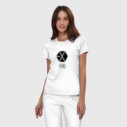 Пижама хлопковая женская EXO, цвет: белый — фото 2