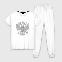 Пижама хлопковая женская Герб России, цвет: белый