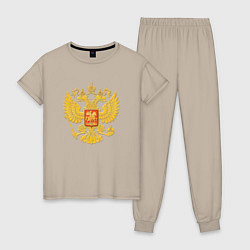 Женская пижама Герб России: золото