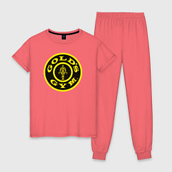 Пижама хлопковая женская Gold's Gym, цвет: коралловый
