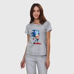 Пижама хлопковая женская Sonic, цвет: меланж — фото 2