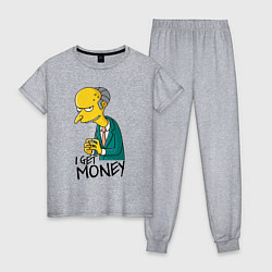 Женская пижама Mr. Burns: I get money