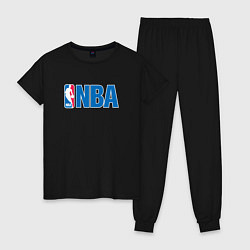 Пижама хлопковая женская NBA, цвет: черный