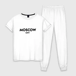 Пижама хлопковая женская Moscow City, цвет: белый