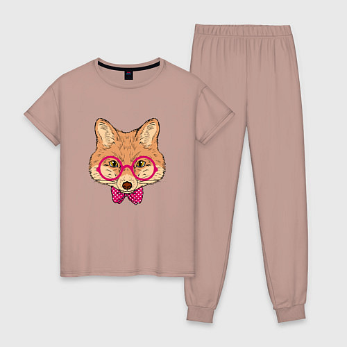 Женская пижама Лиса хипстер / Пыльно-розовый – фото 1