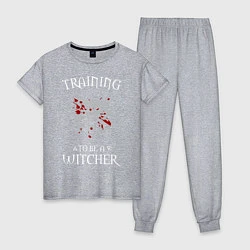Пижама хлопковая женская Training to be a Witcher, цвет: меланж