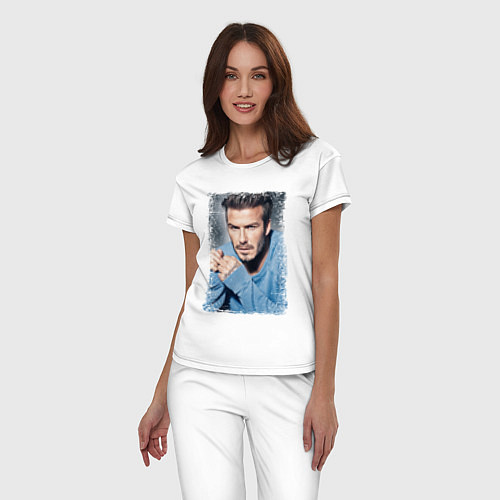 Женская пижама David Beckham: Portrait / Белый – фото 3