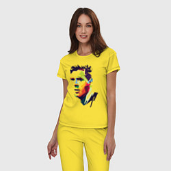 Пижама хлопковая женская Lionel Messi: fun-art, цвет: желтый — фото 2