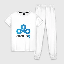 Пижама хлопковая женская Cloud9, цвет: белый