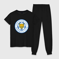 Пижама хлопковая женская Leicester City FC, цвет: черный