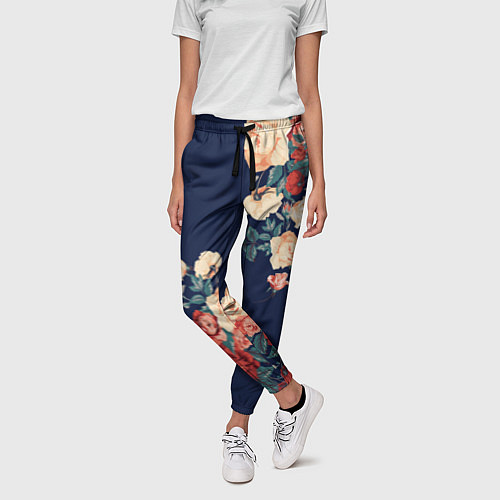 Женские брюки Fashion flowers / 3D-принт – фото 3
