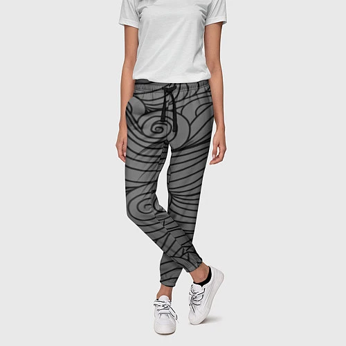 Женские брюки Gray pattern / 3D-принт – фото 3