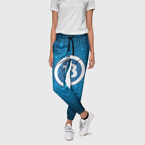 Женские брюки Bitcoin Blue / 3D-принт – фото 3