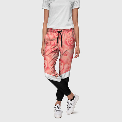 Женские брюки Розовые розы / 3D-принт – фото 3
