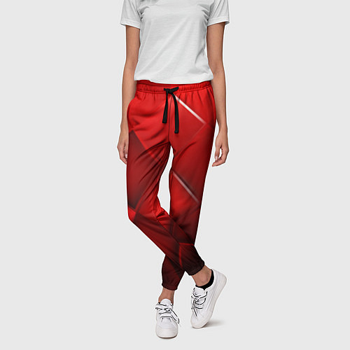 Женские брюки Red squares / 3D-принт – фото 3
