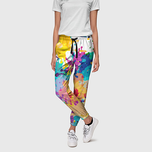 Женские брюки Пятна краски / 3D-принт – фото 3