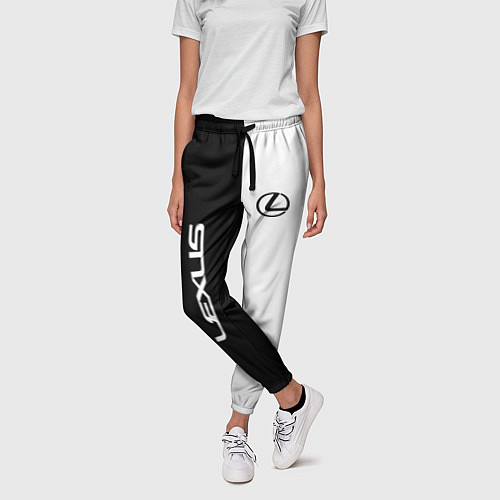 Женские брюки Lexus: Black & White / 3D-принт – фото 3