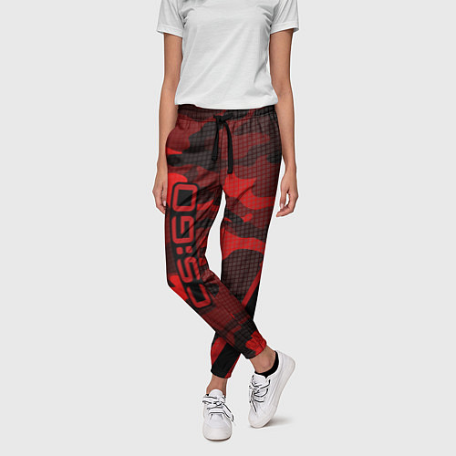 Женские брюки CS:GO Red Camo / 3D-принт – фото 3