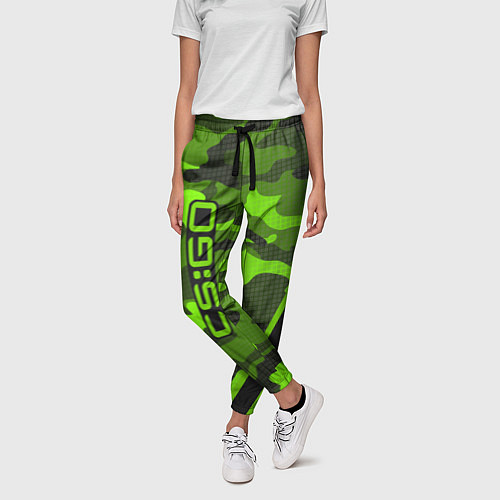 Женские брюки CS:GO Light Green Camo / 3D-принт – фото 3
