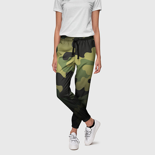 Женские брюки Camouflage Green / 3D-принт – фото 3
