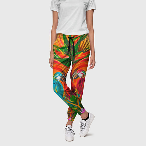 Женские брюки Яркие тропики / 3D-принт – фото 3