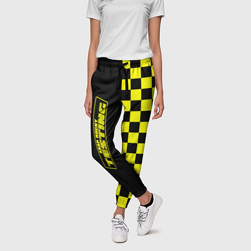 Женские брюки Testing ASAP Rocky: Yellow Grid / 3D-принт – фото 3