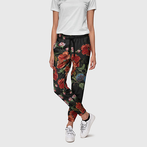 Женские брюки Цветущие маки / 3D-принт – фото 3