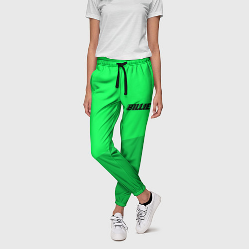 Женские брюки Billie Eilish: Duo Green / 3D-принт – фото 3