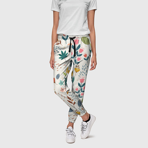 Женские брюки Цветочный орнамент / 3D-принт – фото 3