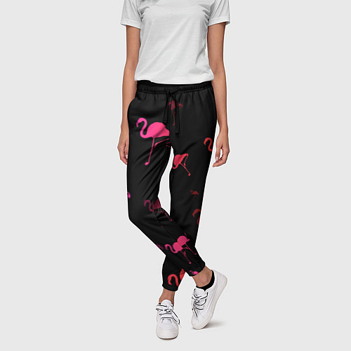 Женские брюки Фламинго / 3D-принт – фото 3