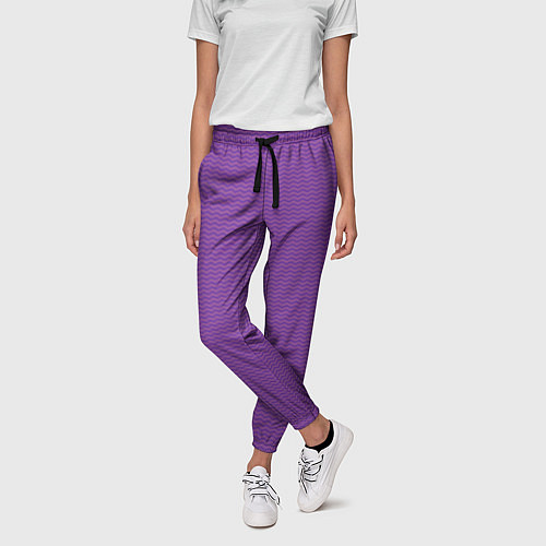 Женские брюки Фиолетовая волна / 3D-принт – фото 3