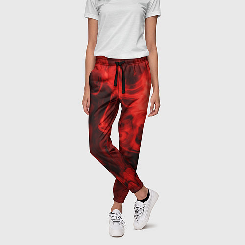 Женские брюки Красный дым / 3D-принт – фото 3