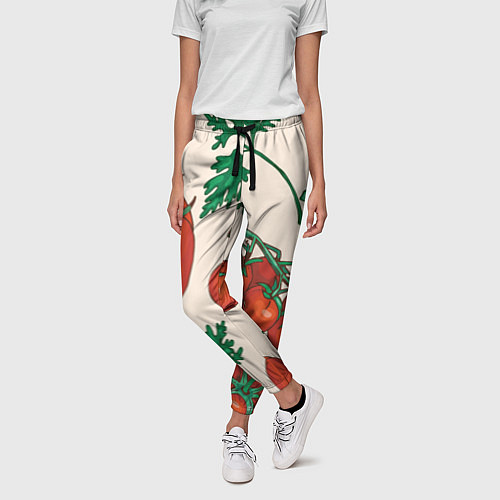 Женские брюки Летние овощи / 3D-принт – фото 3
