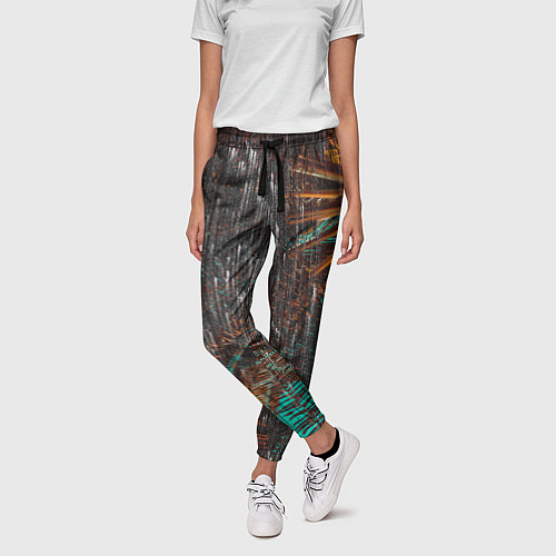 Женские брюки Palm glitch art / 3D-принт – фото 3