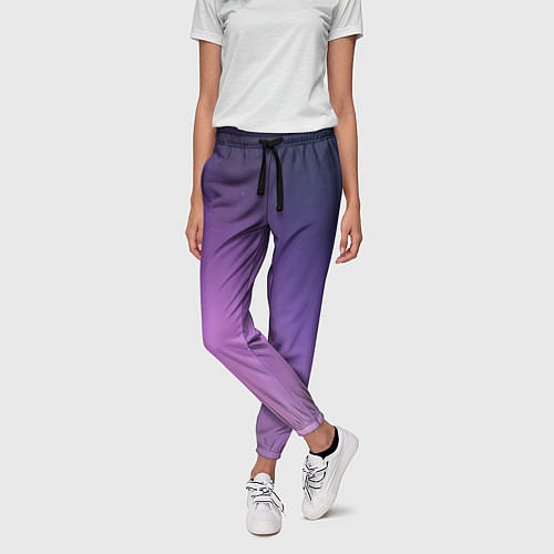 Женские брюки Северное сияние фиолетовый / 3D-принт – фото 3