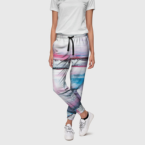 Женские брюки Цветные мелки / 3D-принт – фото 3